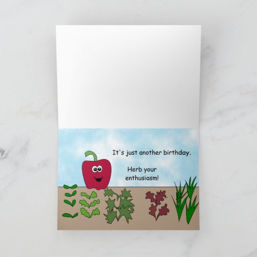 Grappige Tuin Groenten Verjaardagspons voor Vegan Kaart (Binnen)