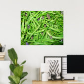 Grappige Tuin Verse Groene Boon Hoofden Poster (Thuiskantoor)