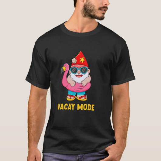 Grappige Tuinkabouter Vacay Modus Strand Cruise Zo T-shirt (Voorkant)