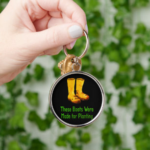 Grappige Tuinlaarzen Gemaakt Voor Planten Sleutelhanger