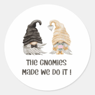 Grappige tuinman bruiloft - bruid & amp; bruidegom ronde sticker