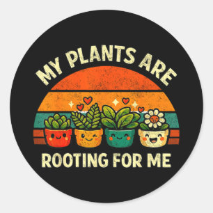 Grappige tuinman grafisch vrouwen mannen planten t ronde sticker
