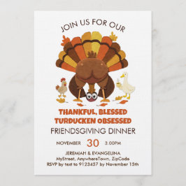 Grappige Turducken FRIENDSGIVING-diner Kaart