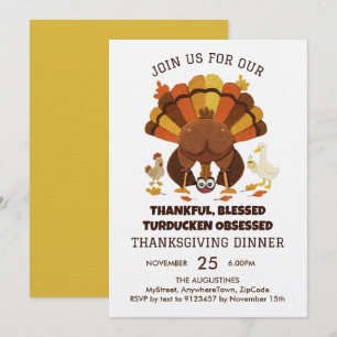 Grappige Turducken Thanksgiving-diner Kaart