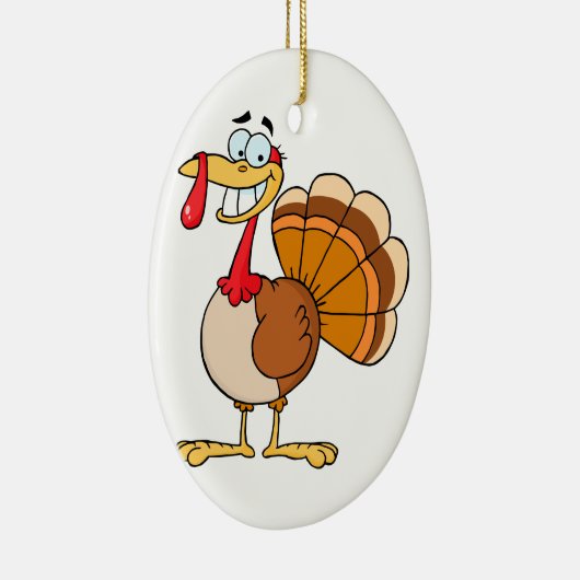 grappige turkey cartoon keramisch ornament (Rechts)