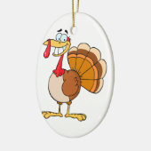 grappige turkey cartoon keramisch ornament (Links)