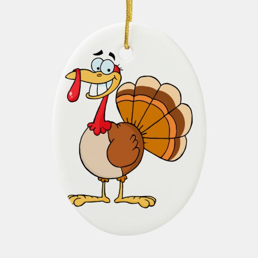 grappige turkey cartoon keramisch ornament (Voorkant)
