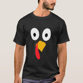 Grappige Turkije Gezicht op Thanksgiving Dag Kostu T-shirt