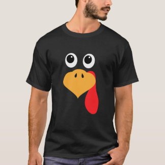 Grappige Turkije Gezicht op Thanksgiving Dag Kostu T-shirt