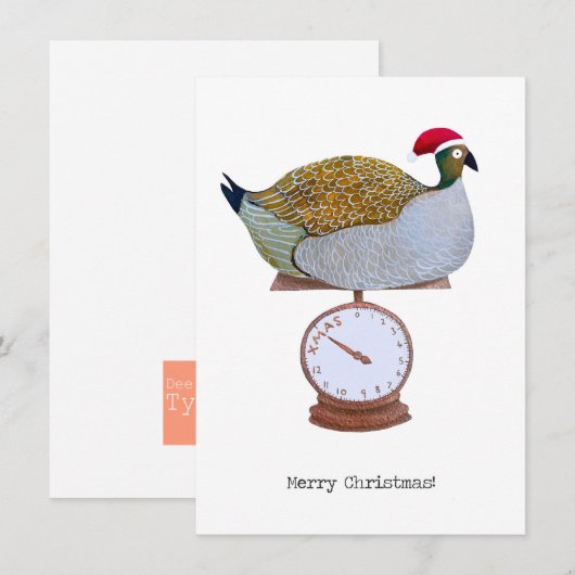 Grappige Turkije Kerst Kaart (Voorkant / Achterkant)