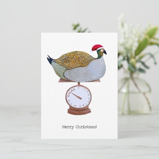 Grappige Turkije Kerst Kaart (Staand voorkant)