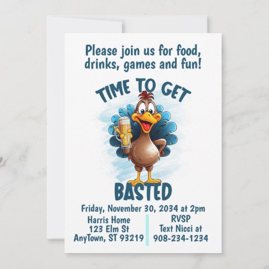 Grappige Turkije Thanksgiving of Vriendschapsschen Kaart (Achterkant)