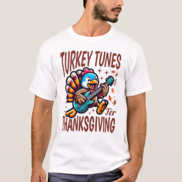 Grappige Turkije Tunes Thanksgiving Muziek T-shirt
