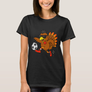Grappige Turkije Voetbal Thanksgiving Sport Humor T-shirt