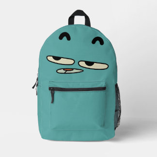 Grappige Turquoise Cartoon Gezicht Rugzak
