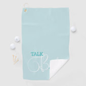 Grappige turquoise golf grap golfhanddoek (Insitu)