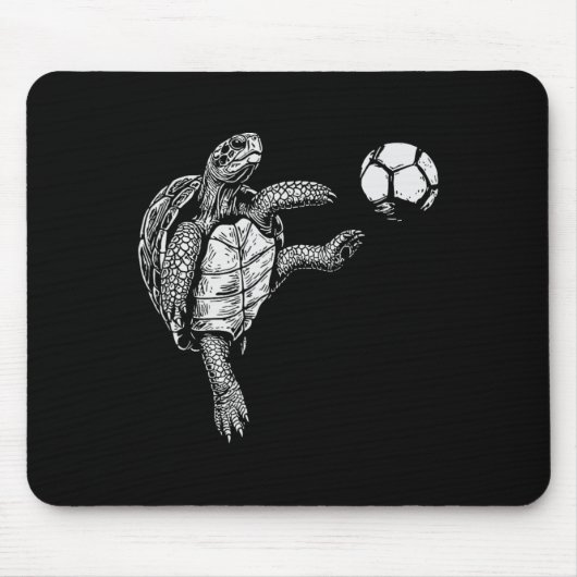 Grappige Turtle Beach Sea Roll Voetbal Grafisch Vo Muismat (Voorkant)