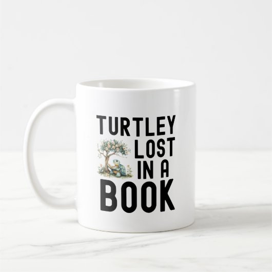 Grappige Turtle Book Lover lezen Quote Koffiemok (Links)