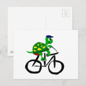 Grappige Turtle Riding Bicycle Briefkaart (Voorkant / Achterkant)