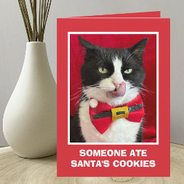 Grappige Tuxedo Cat Christmas Kaart