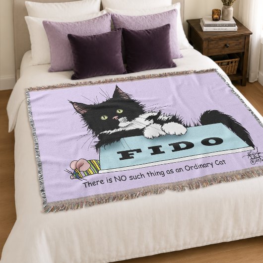 Grappige Tuxedo Kat Hond Kom Bowl Paars Deken
