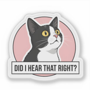 Grappige Tuxedo Kat Meme - Sarcasme Kantoor Decora Sticker