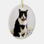 Grappige Tuxedo Kat Ornament (Rechts)