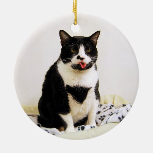 Grappige Tuxedo Kat Ornament (Achterkant)