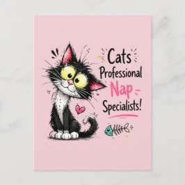 Grappige Tuxedo Kat Professionele Slaap Specialist Briefkaart