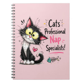 Grappige Tuxedo Kat Professionele Slaap Specialist Notitieboek