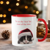 Grappige Tuxedo Kat Santa Hoed Leuke Lijst Geperso Mok