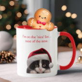 Grappige Tuxedo Kat Santa Hoed Leuke Lijst Geperso Mok