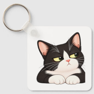 Grappige Tuxedo Kat Sleutelhanger – Cadeau voor Cu
