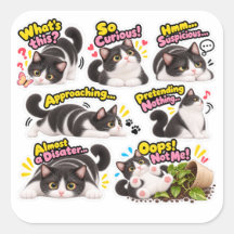 Grappige Tuxedo Kat Sticker Pack