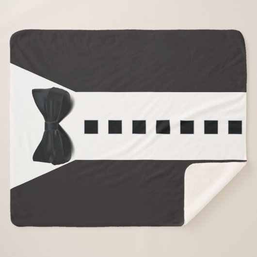 Grappige Tuxedo 🎩 Minimalistisch Elegant Sherpa Deken (Voorkant (horizontaal))