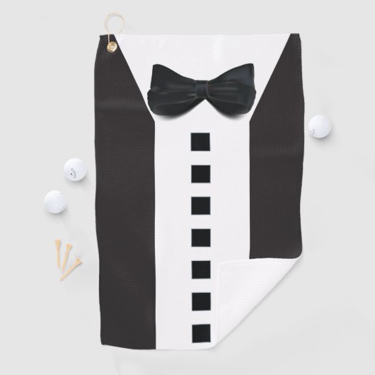 Grappige Tuxedo 🎩 Schattigee minimalistische eleg Golfhanddoek (Insitu)