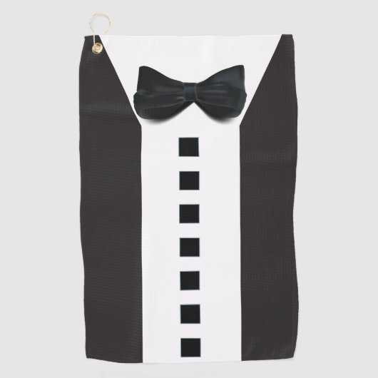 Grappige Tuxedo 🎩 Schattigee minimalistische eleg Golfhanddoek (Voorkant)