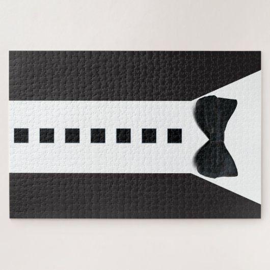 Grappige Tuxedo 🎩 Schattigee minimalistische eleg Legpuzzel (Horizontaal)