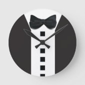 Grappige Tuxedo 🎩 Zwart Stropdas Formal Ronde Klok (Voorkant)