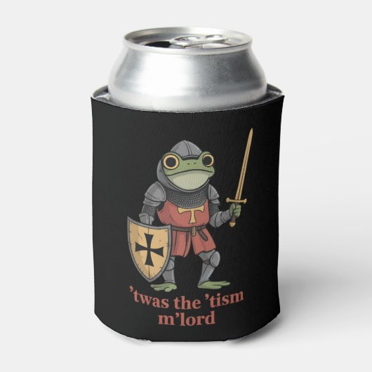 Grappige T'was The 'Tism M'Lord Middeleeuwse Ridde Blikjeskoeler (Blikje Voorkant)
