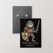 Grappige T'was The 'Tism M'Lord Middeleeuwse Ridde Button (Voorkant / Achterkant)
