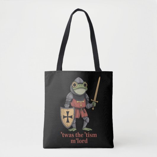 Grappige T'was The 'Tism M'Lord Middeleeuwse Ridde Tote Bag (Voorkant)