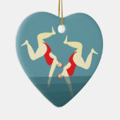 Grappige twee vrouwen wilde zwemmers kerst keramisch ornament (Rechts)