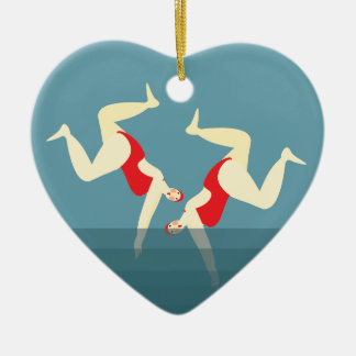 Grappige twee vrouwen wilde zwemmers kerst keramisch ornament