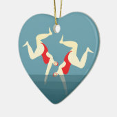 Grappige twee vrouwen wilde zwemmers kerst keramisch ornament (Links)