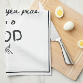 Grappige twee zwartogige erwten in een peul thee theedoek (Quarter Fold)