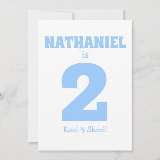 Grappige tweede verjaardag 2-jarige jongen Te Cool Kaart (Voorkant)