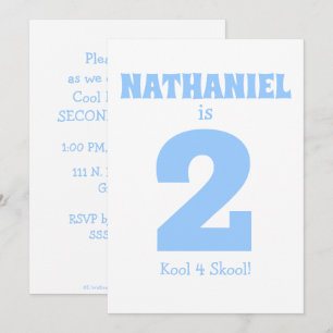 Grappige tweede verjaardag 2-jarige jongen Te Cool Kaart