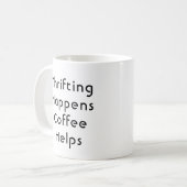 Grappige Tweedehands- en Caffeïneliefhebber Koffiemok (Voorkant links)