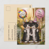 Grappige Tweeling Sterrenbeeld Verjaardag Katten Briefkaart (Voorkant / Achterkant)